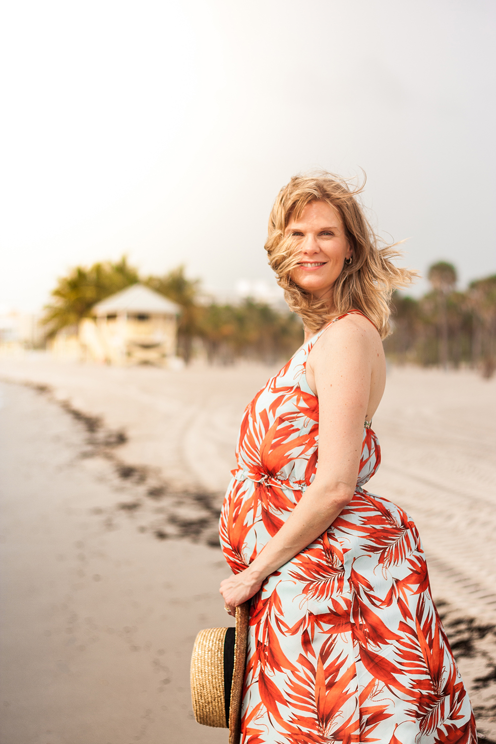 Ketlin esperando Arthur em Miami - Gestante - KrandonPark - Miami Maternity - USA - Praia