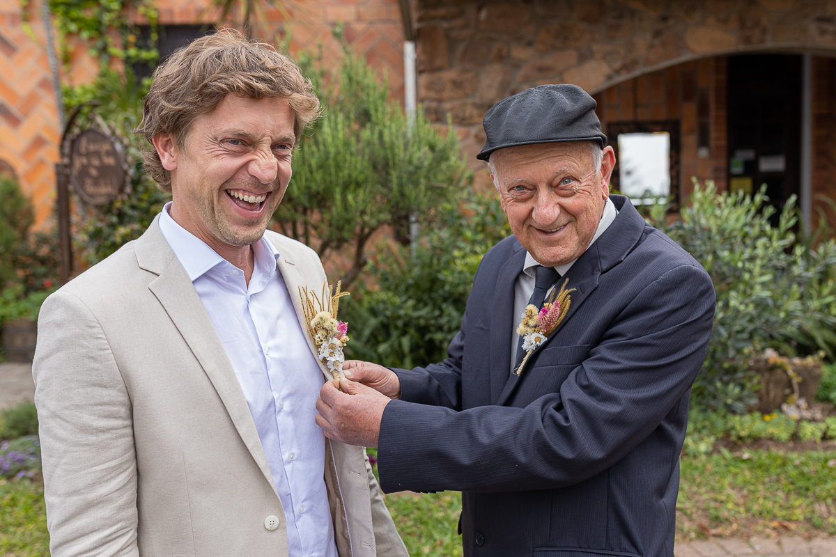 Fotógrafo de casamento Petter Campagna, casamento Caxias do Sul,
noivo e pai do noivo