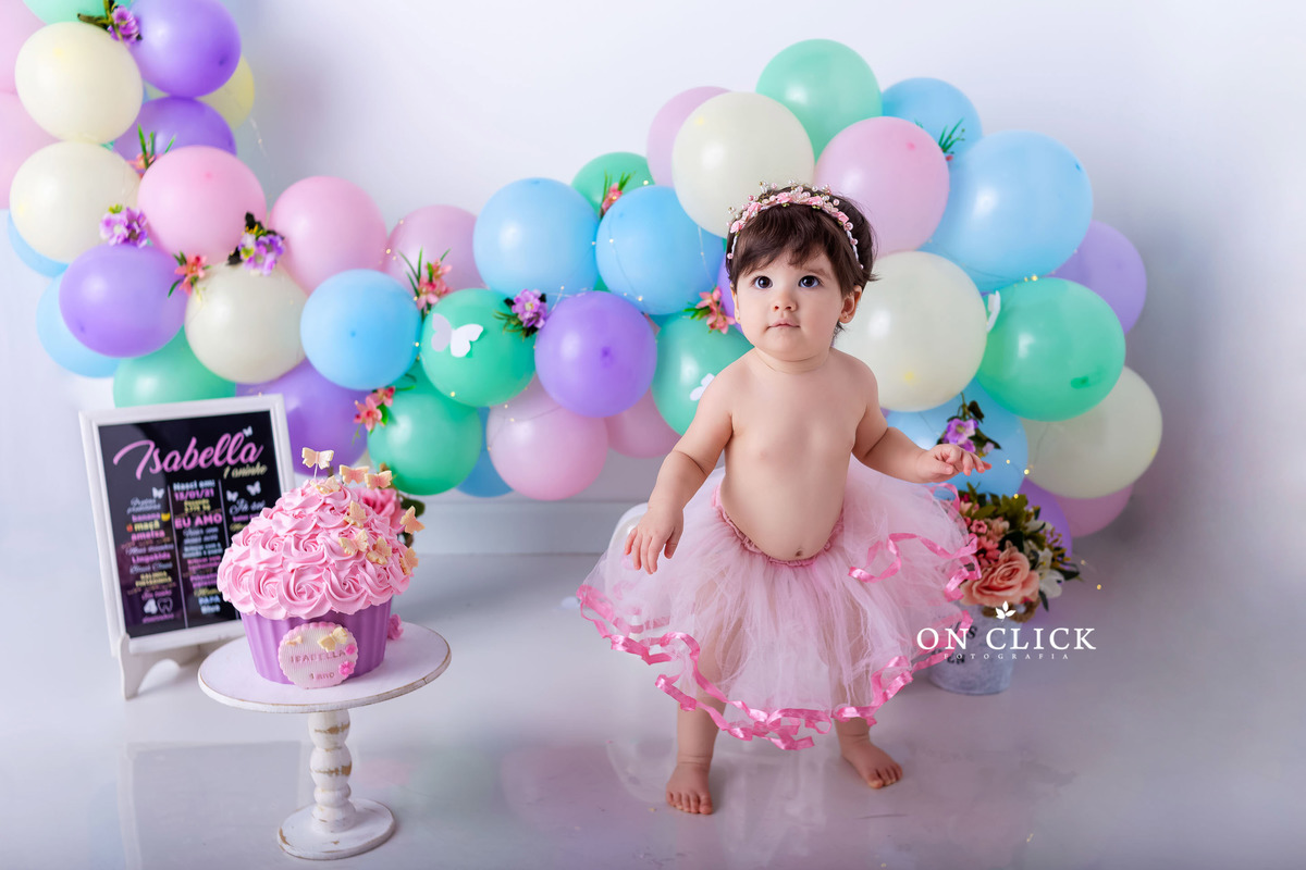 Smash the Cake Borboletas - Smash the Cake da Isabella - Caraguatatuba/SP - On Click Fotografia