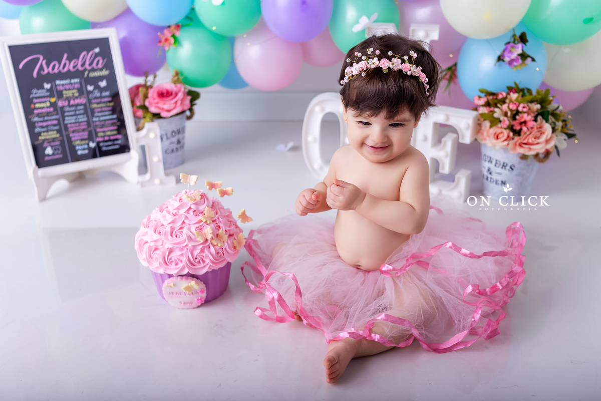 Smash the Cake Borboletas - Smash the Cake da Isabella - Caraguatatuba/SP - On Click Fotografia