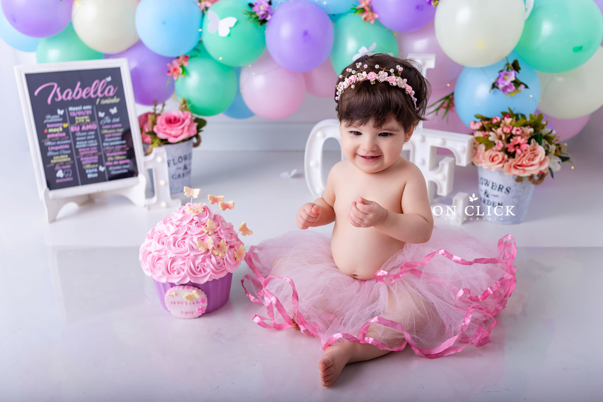 Smash the Cake Borboletas - Smash the Cake da Isabella - Caraguatatuba/SP - On Click Fotografia