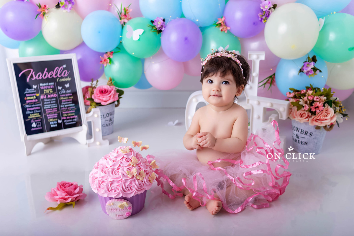 Smash the Cake Borboletas - Smash the Cake da Isabella - Caraguatatuba/SP - On Click Fotografia