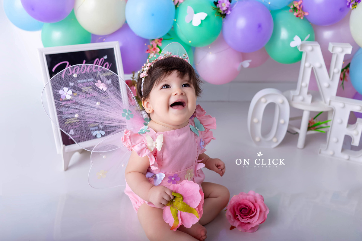 Smash the Cake Borboletas - Smash the Cake da Isabella - Caraguatatuba/SP - On Click Fotografia