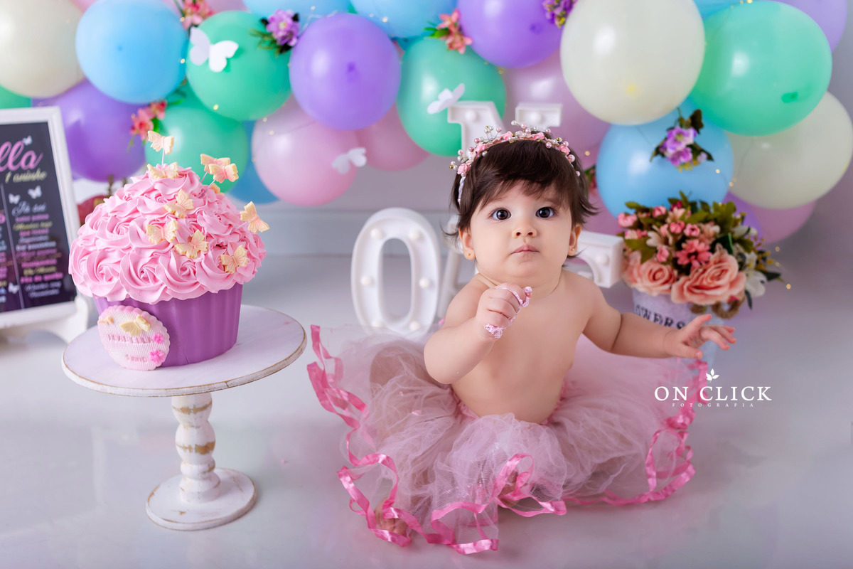 Smash the Cake Borboletas - Smash the Cake da Isabella - Caraguatatuba/SP - On Click Fotografia