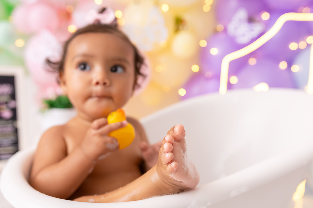 Banho Smash the Cake - Smash the Cake Banheira - Banheira - Smash The Cake Menina - Smash The Cake Menina Jardim - Smash The Cake Jardim Encantado - Smash The Cake em Estúdio - Smash The Cake Zoe Maitte - On Click Fotografia 

