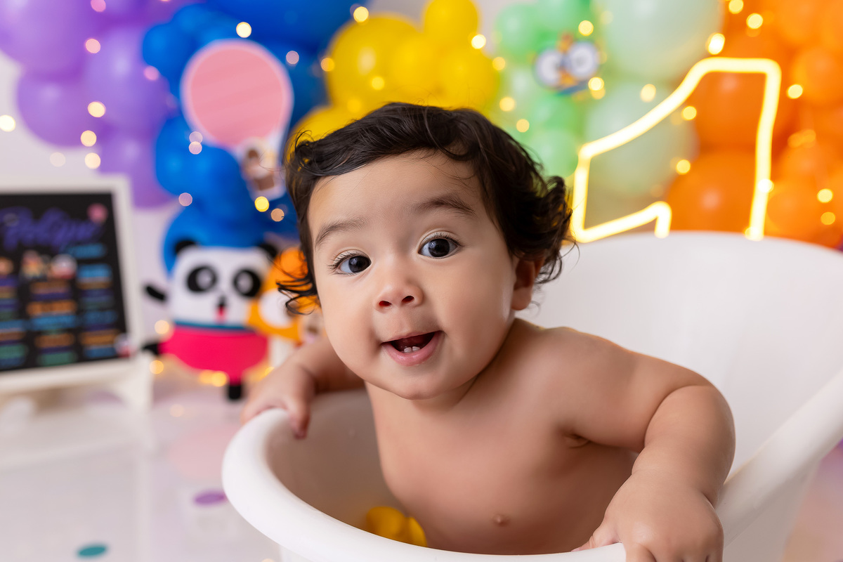 Banho Smash the Cake - Smash the Cake Banheira - Banheira - Smash The Cake Menino - Smash The Cake Menino lingokids - Smash The Cake colorido - Smash The Cake em Estúdio - Smash The Cake Felipe - On Click Fotografia - estúdio on click fotografia 
