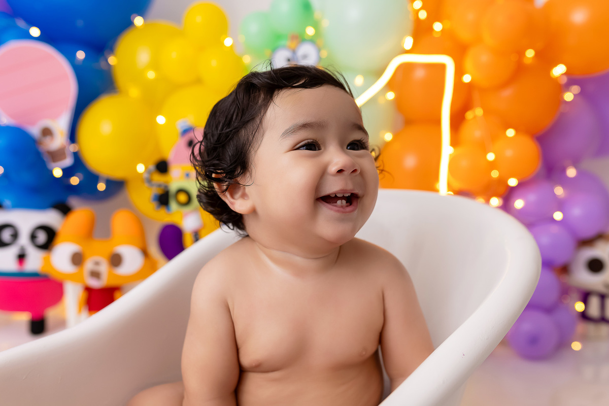 Banho Smash the Cake - Smash the Cake Banheira - Banheira - Smash The Cake Menino - Smash The Cake Menino lingokids - Smash The Cake colorido - Smash The Cake em Estúdio - Smash The Cake Felipe - On Click Fotografia - estúdio on click fotografia 
