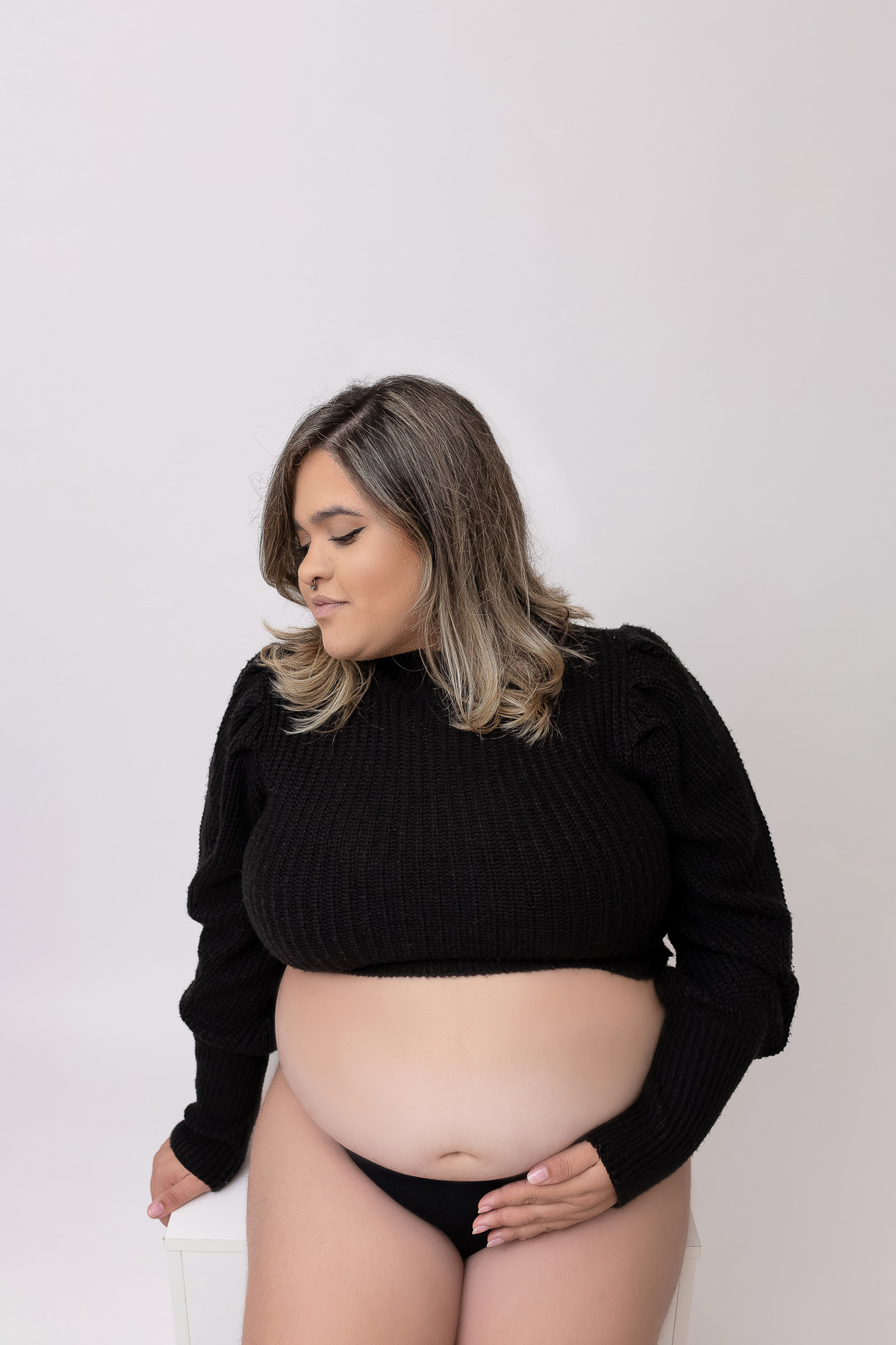 Ensaio gestante estúdio - Estúdio Fotógrafico Caraguatatuba - Gestante Beatriz - Estúdio On Click Fotografia