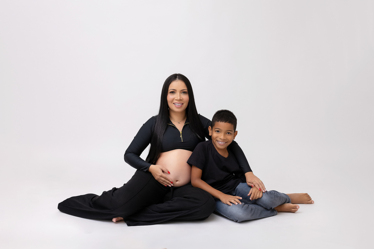 Ensaio gestante estúdio - Estúdio Fotógrafico Caraguatatuba - Gestante Eloá - Estúdio On Click Fotografia