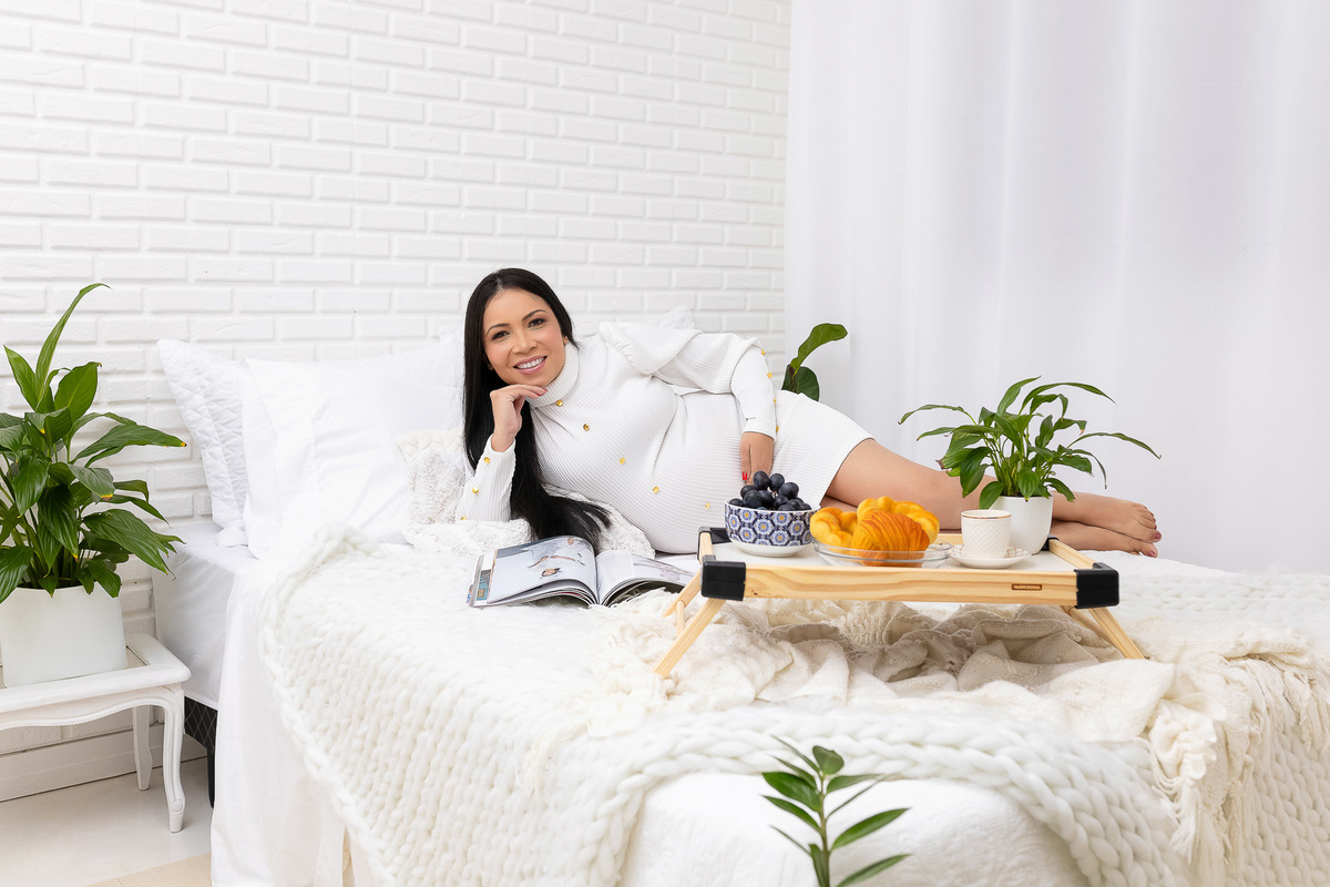 Ensaio gestante estúdio - Estúdio Fotógrafico Caraguatatuba - Gestante Eloá - Estúdio On Click Fotografia