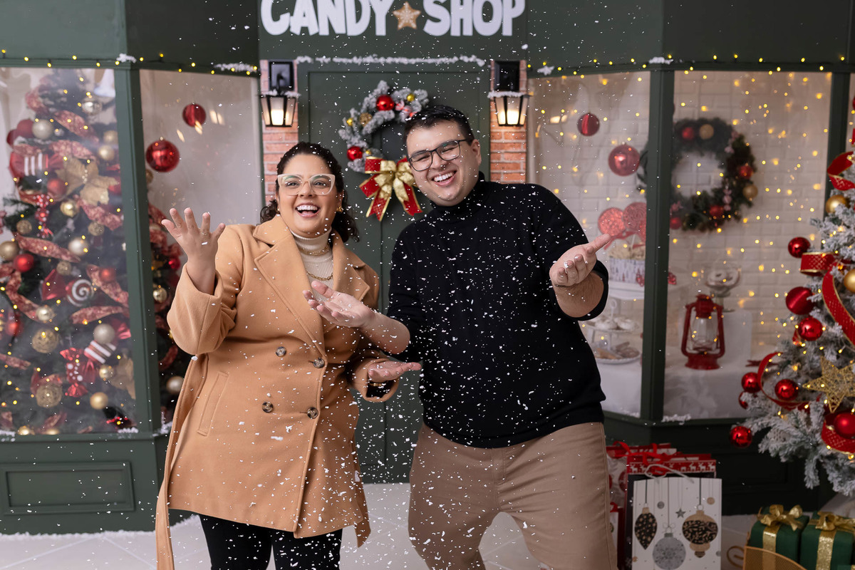 Jhuli e Rogério - Ensaio de Natal - Estúdio On Click Fotografia - Natal Caraguatatuba