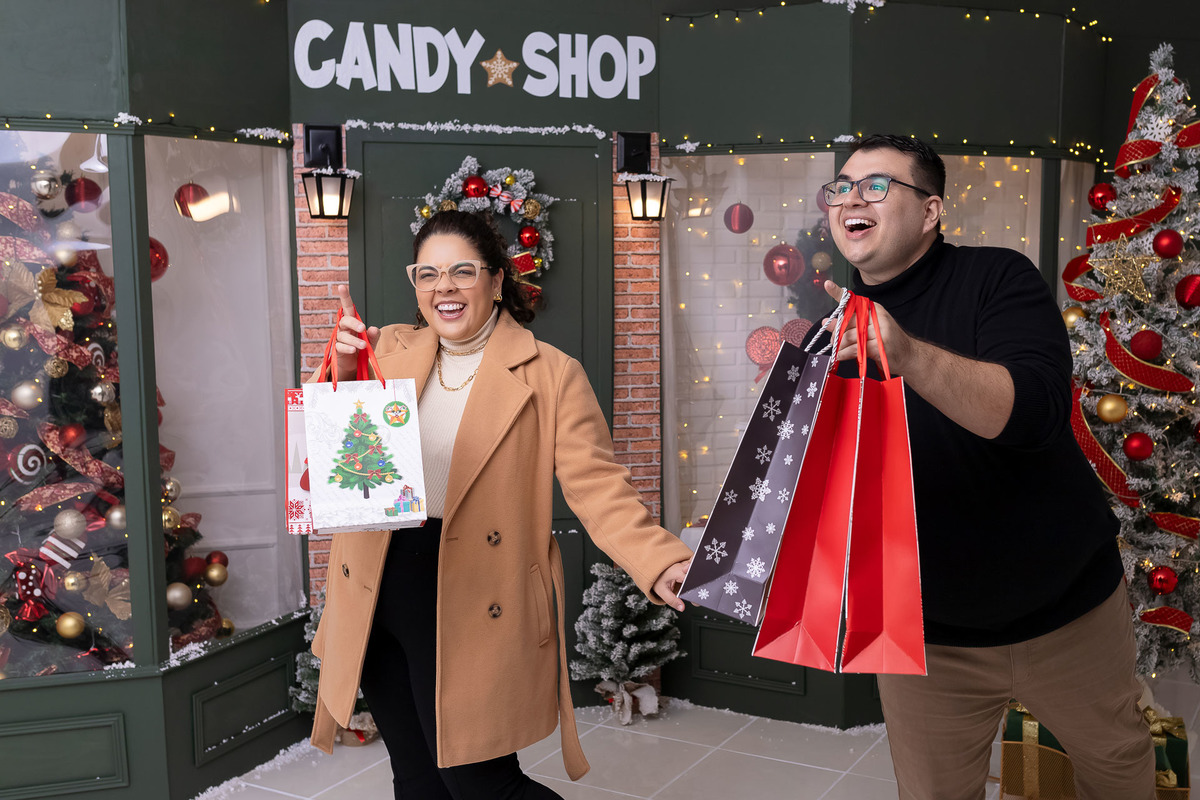 Jhuli e Rogério - Ensaio de Natal - Estúdio On Click Fotografia - Natal Caraguatatuba