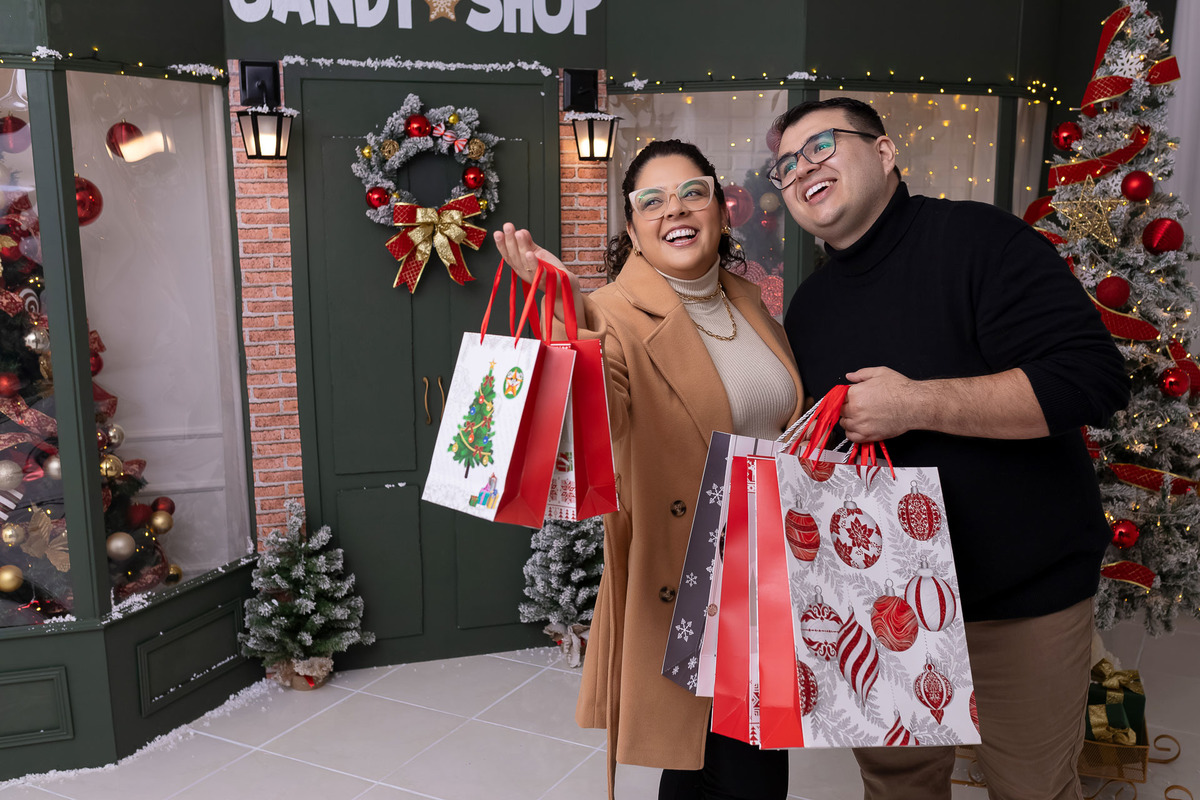 Jhuli e Rogério - Ensaio de Natal - Estúdio On Click Fotografia - Natal Caraguatatuba