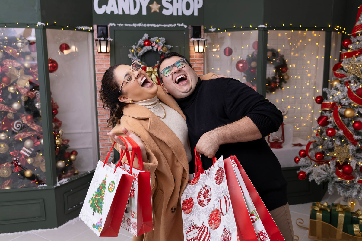 Jhuli e Rogério - Ensaio de Natal - Estúdio On Click Fotografia - Natal Caraguatatuba