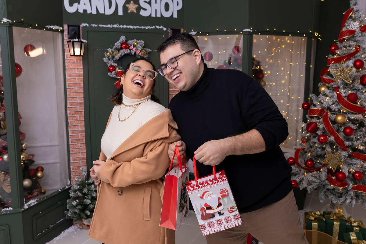 Jhuli e Rogério - Ensaio de Natal - Estúdio On Click Fotografia - Natal Caraguatatuba