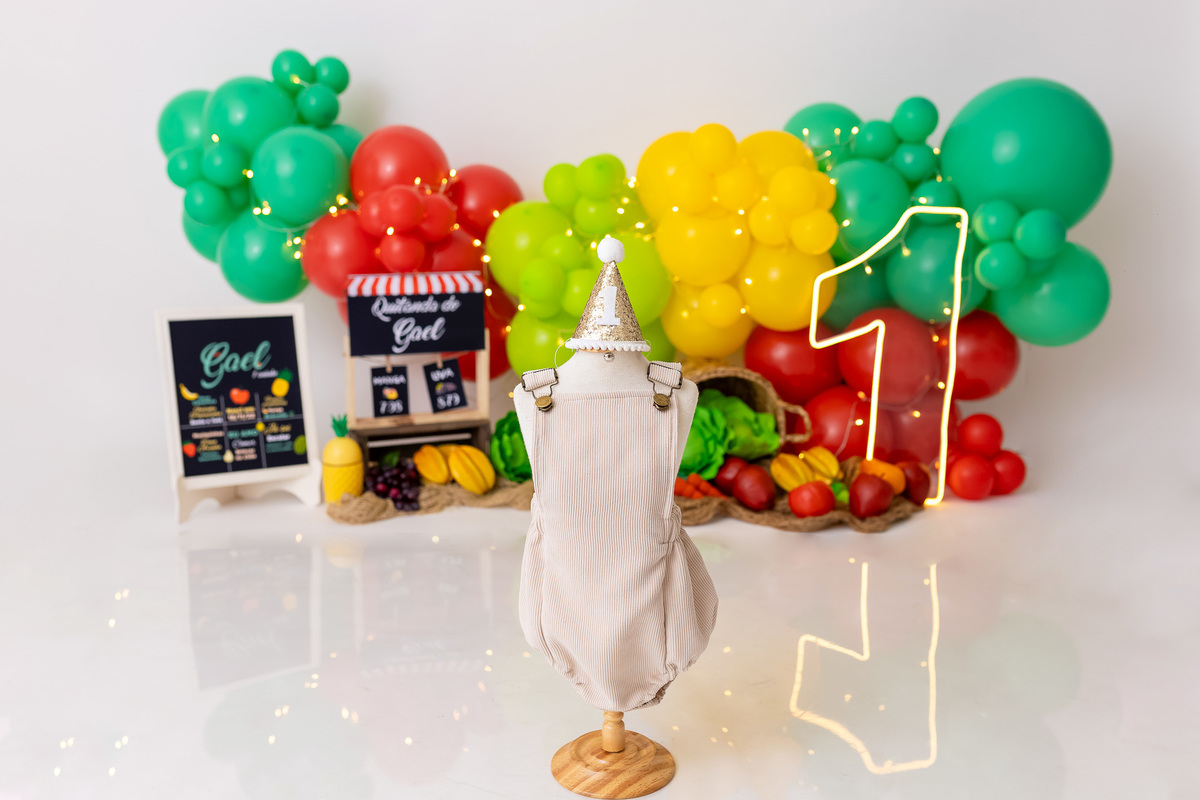 Smash the Cake em Caraguatatuba - Smash the cake tema quitanda - Smash the cake do Gael - Smash the cake tema frutinha