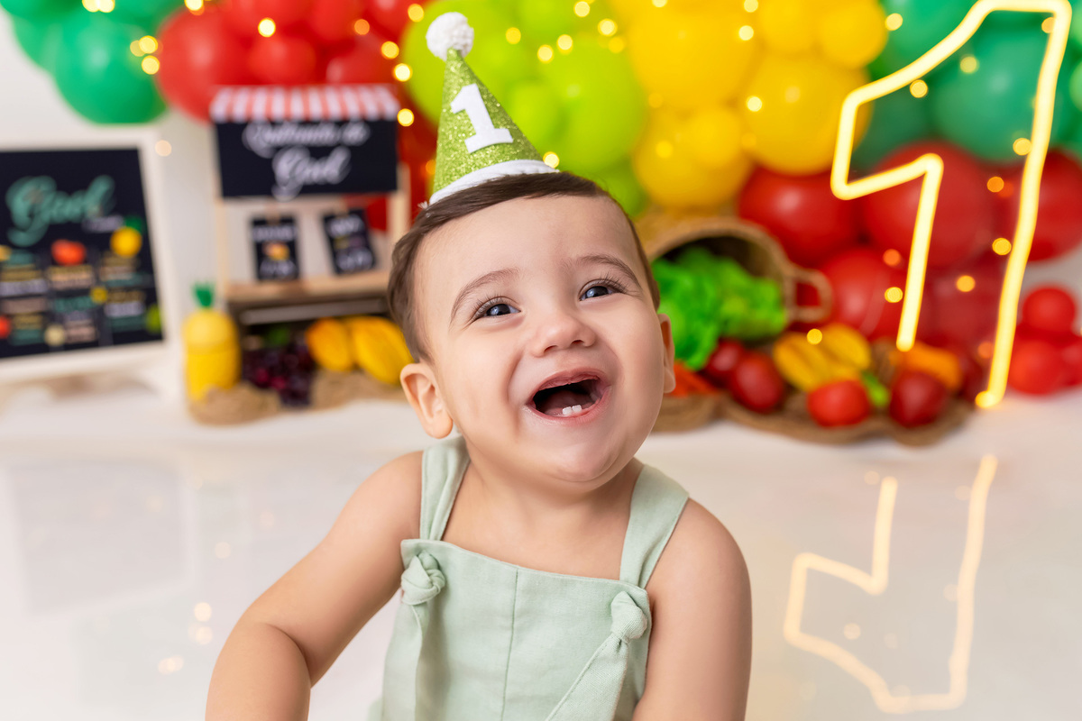 Smash the Cake em Caraguatatuba - Smash the cake tema quitanda - Smash the cake do Gael - Smash the cake tema frutinha