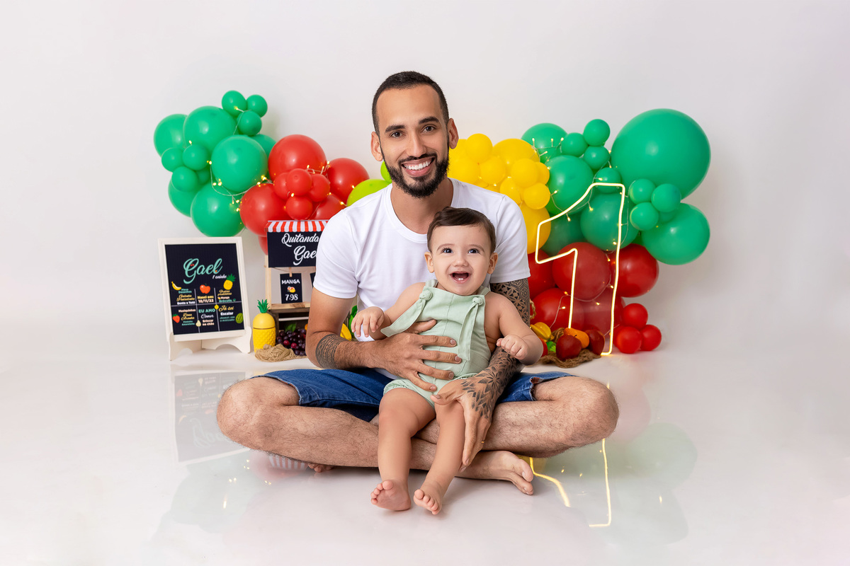 Smash the Cake em Caraguatatuba - Smash the cake tema quitanda - Smash the cake do Gael - Smash the cake tema frutinha