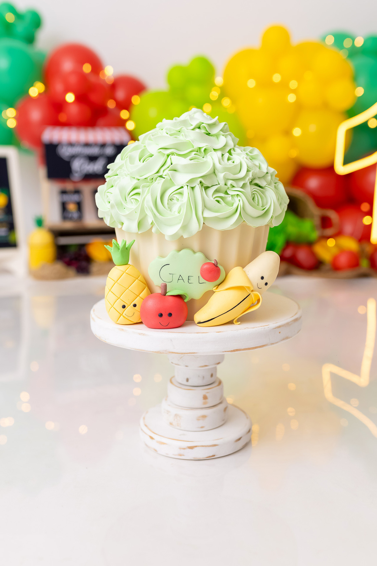 Smash the Cake em Caraguatatuba - Smash the cake tema quitanda - Smash the cake do Gael - Smash the cake tema frutinha