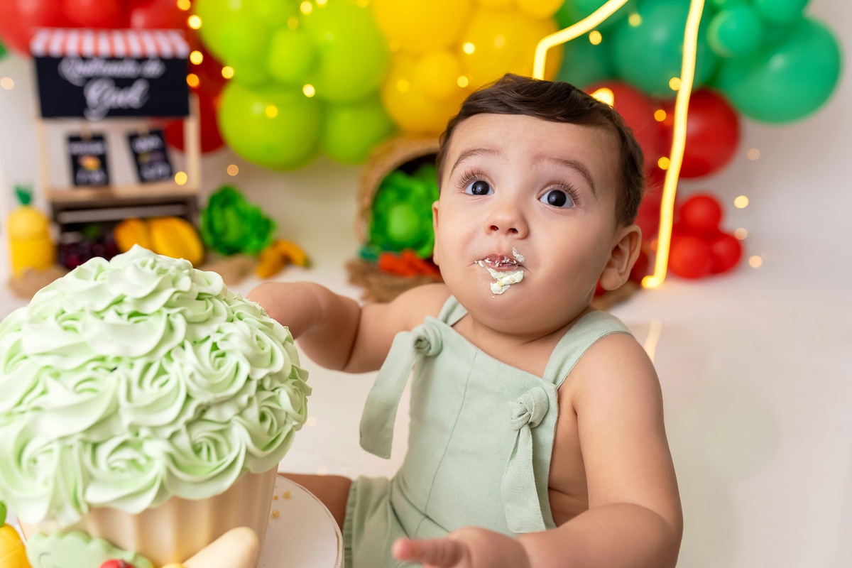 Smash the Cake em Caraguatatuba - Smash the cake tema quitanda - Smash the cake do Gael - Smash the cake tema frutinha