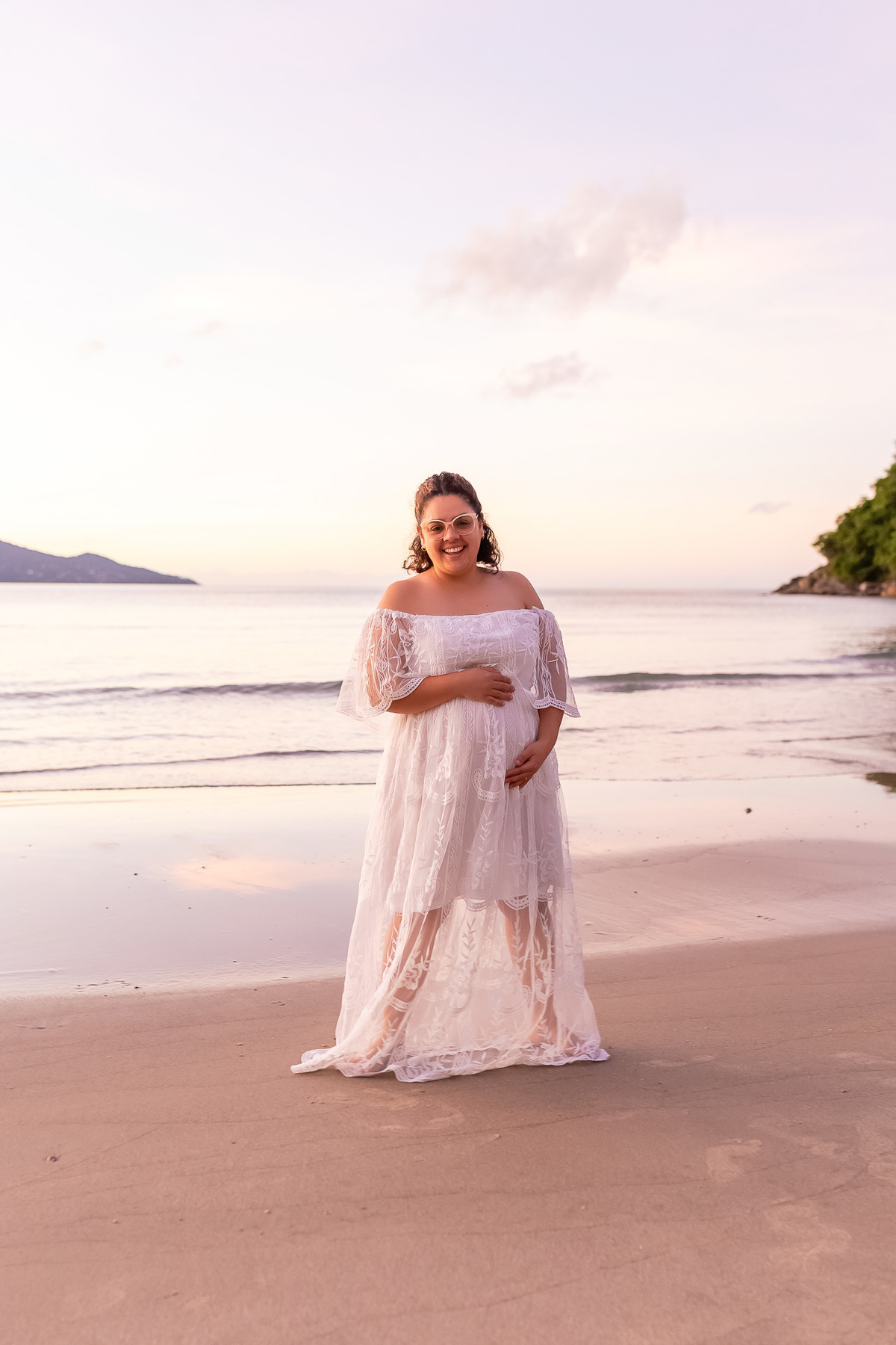 Ensaio gestante na praia - Praia de Guaecá - Primeiro mês da Jhuli gestante - São Sebastião/SP