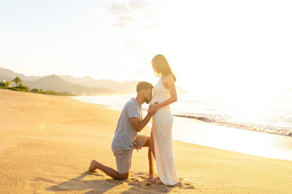 Ensaio gestante na praia - Praia do Capricórnio - Caraguatatuba - Gestante Gabriela