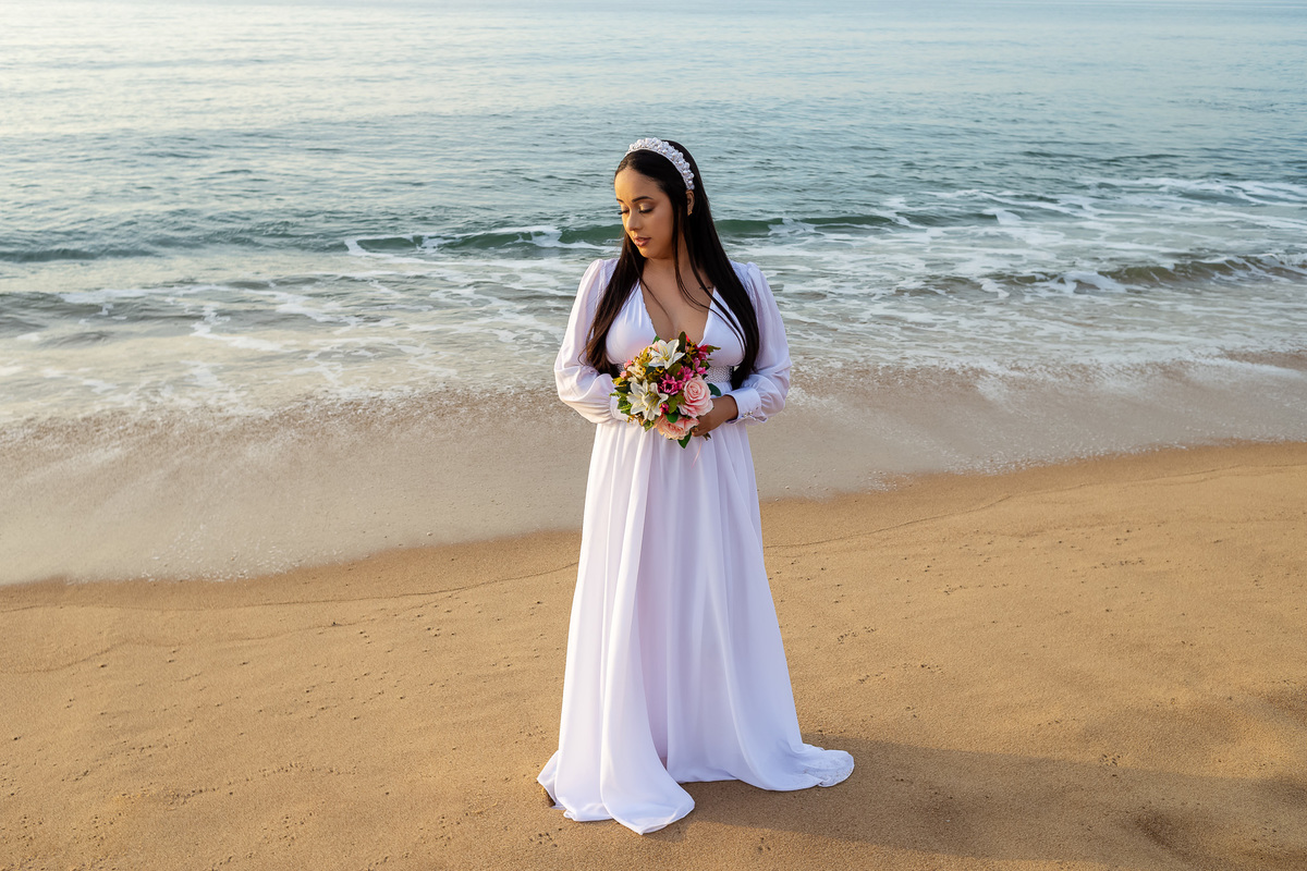 Ensaio wedding Caraguatatuba - Fotógrafo de Casamento - Ensaio na praia da Lagoa Azul em Caraguatatuba - Ensaio de Daniele e Lucas