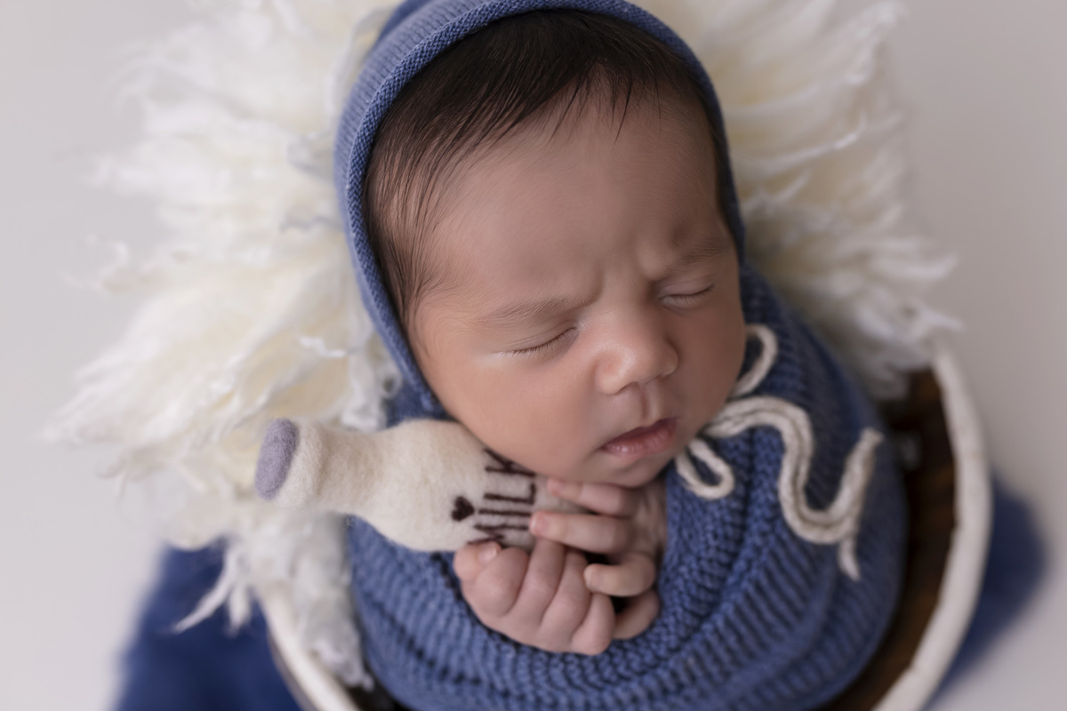 Fotografia newborn Caraguatatuba, bebê Isaac com 24 dias.