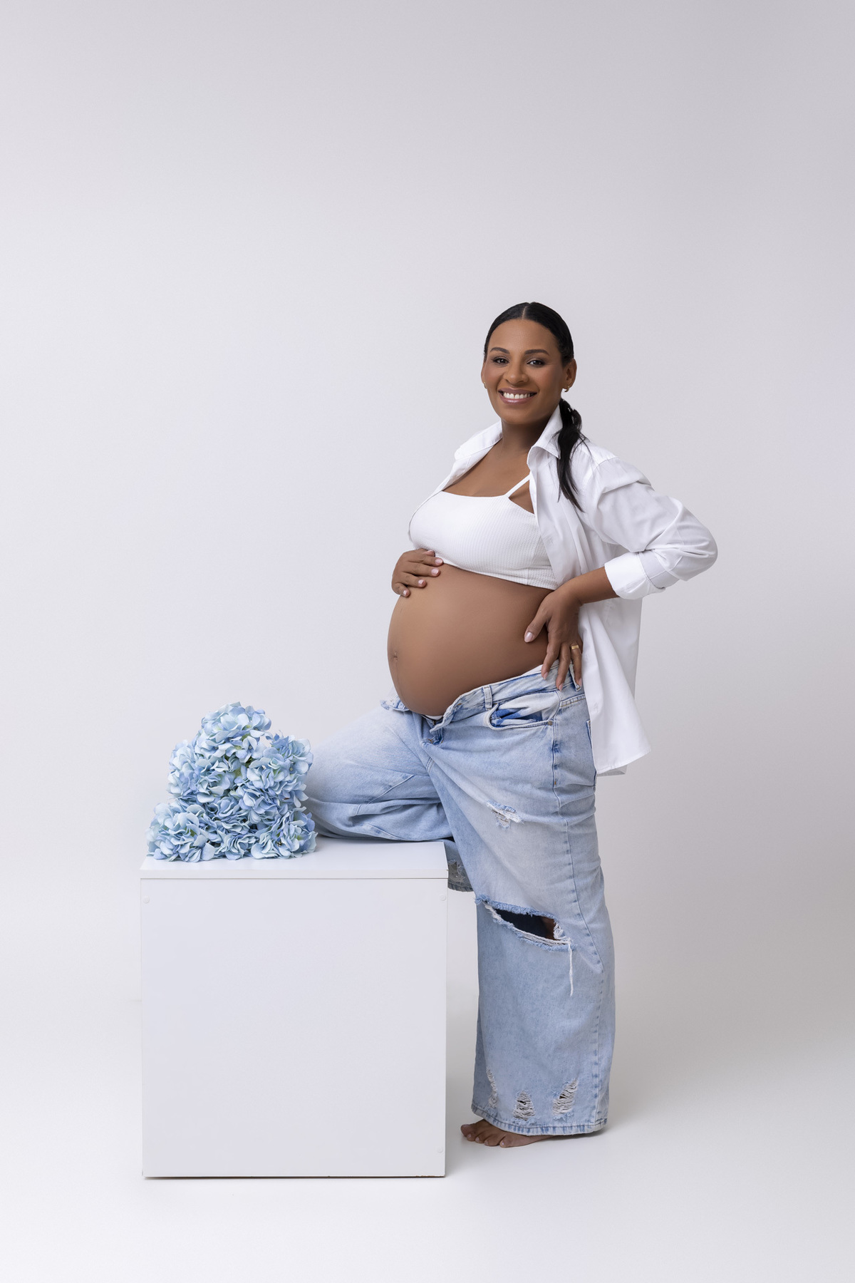 Ensaio gestante no estúdio - Ensaio gestante em Caraguatatuba - Ensaio gestante da Geiza