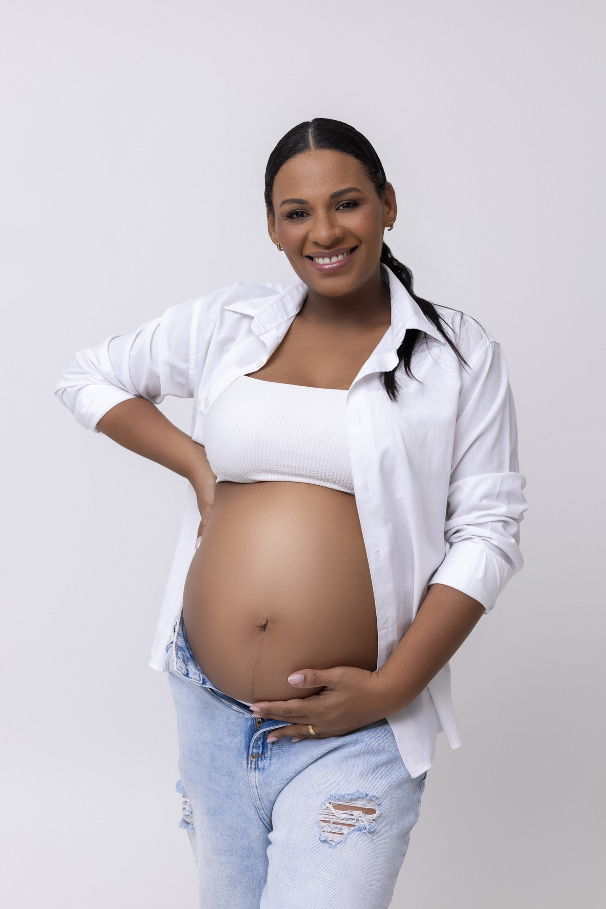 Ensaio gestante no estúdio - Ensaio gestante em Caraguatatuba - Ensaio gestante da Geiza