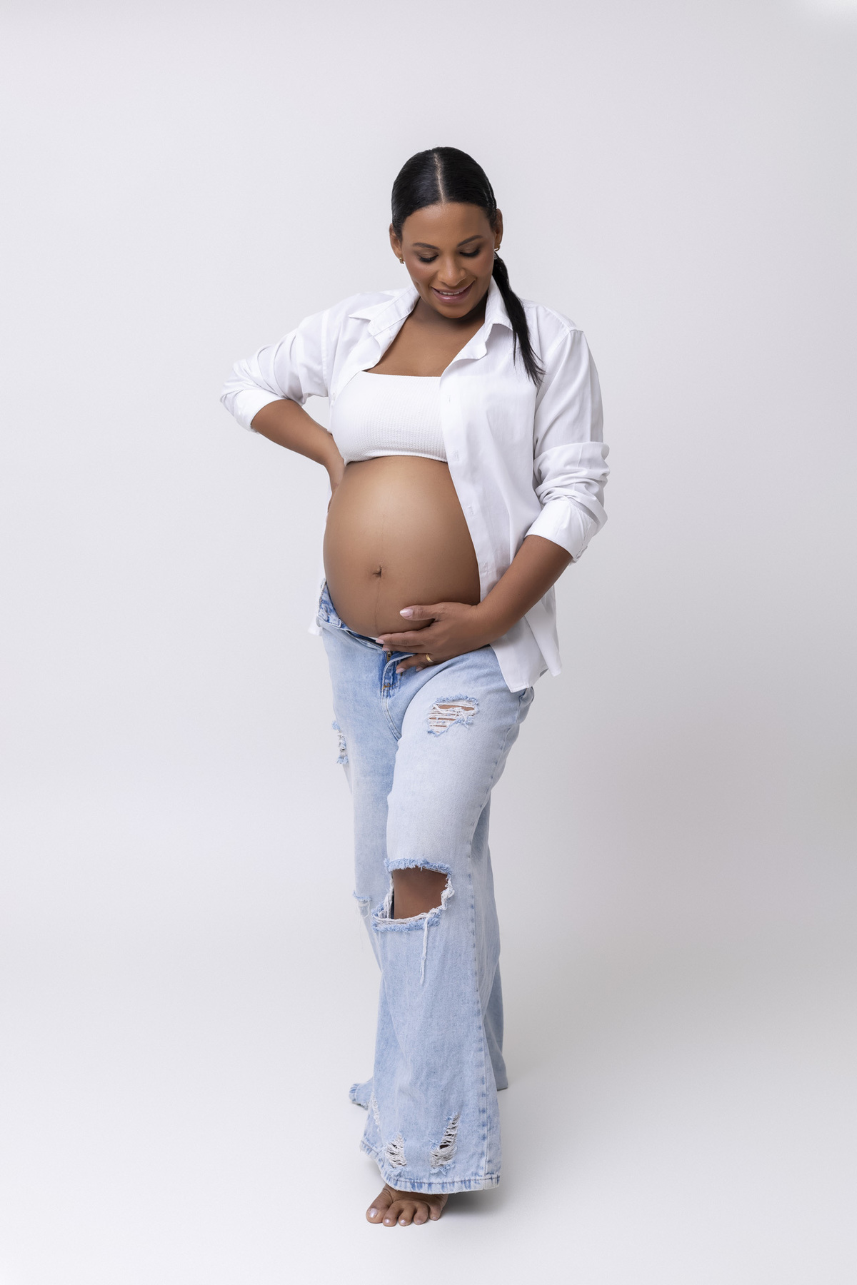 Ensaio gestante no estúdio - Ensaio gestante em Caraguatatuba - Ensaio gestante da Geiza