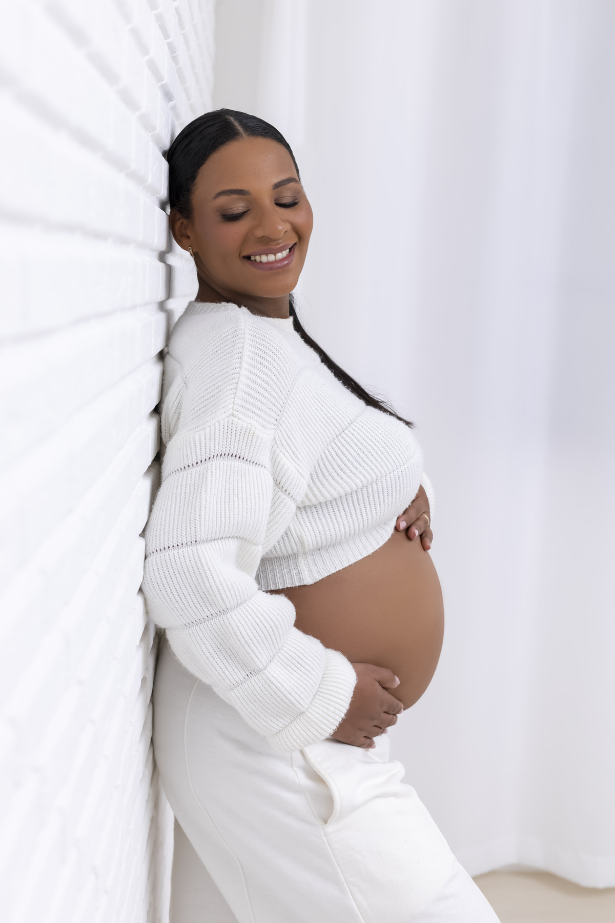 Ensaio gestante no estúdio - Ensaio gestante em Caraguatatuba - Ensaio gestante da Geiza