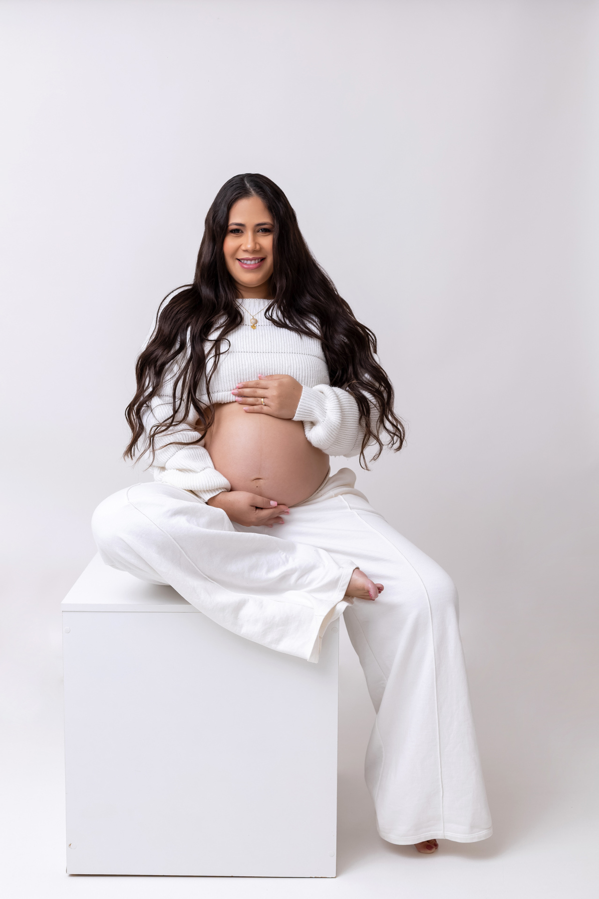Ensaio gestante em Caraguatatuba | Gestante Paula | Ensaio no estúdio em Caraguatatuba