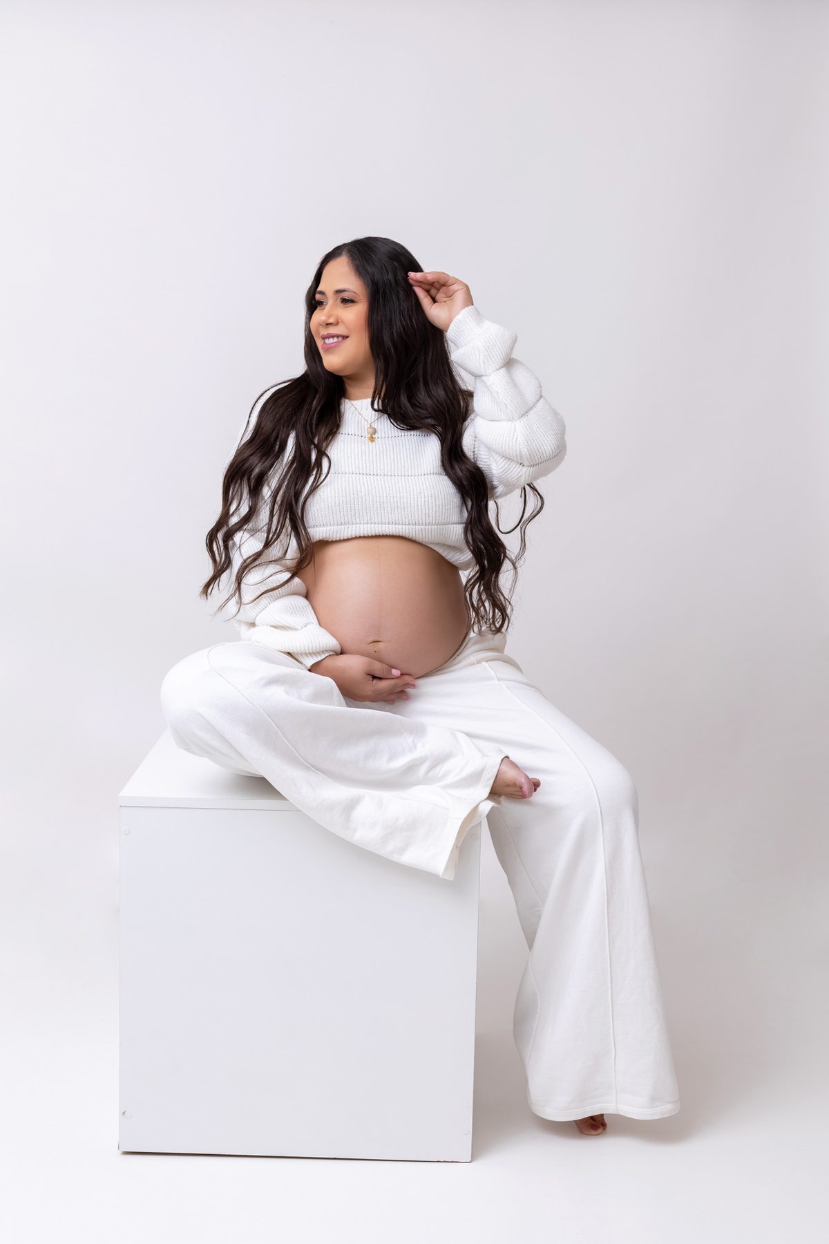 Ensaio gestante em Caraguatatuba | Gestante Paula | Ensaio no estúdio em Caraguatatuba