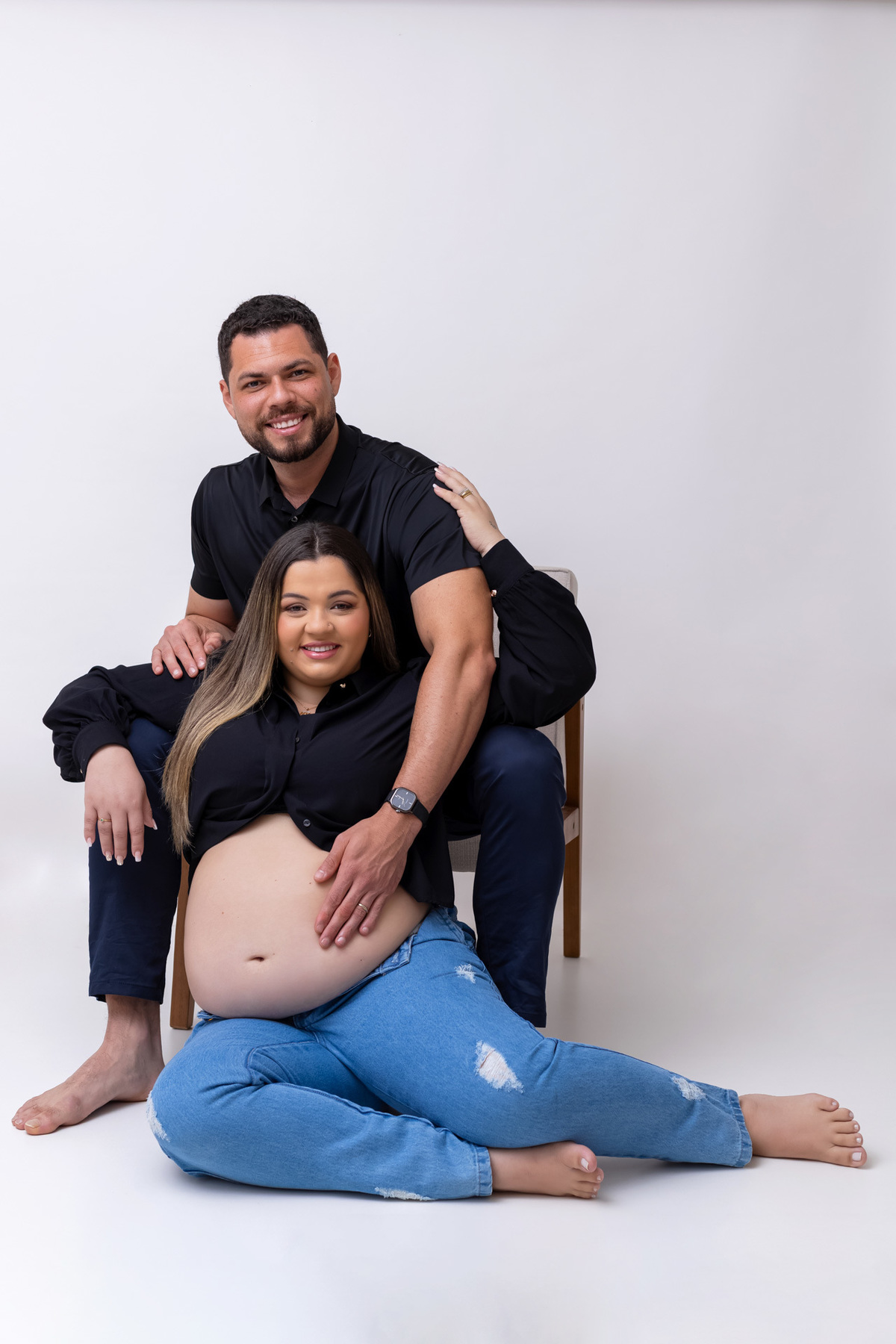 Ensaio gestante em estúdio realizado em Caraguatatuba | Gestante da Juliana