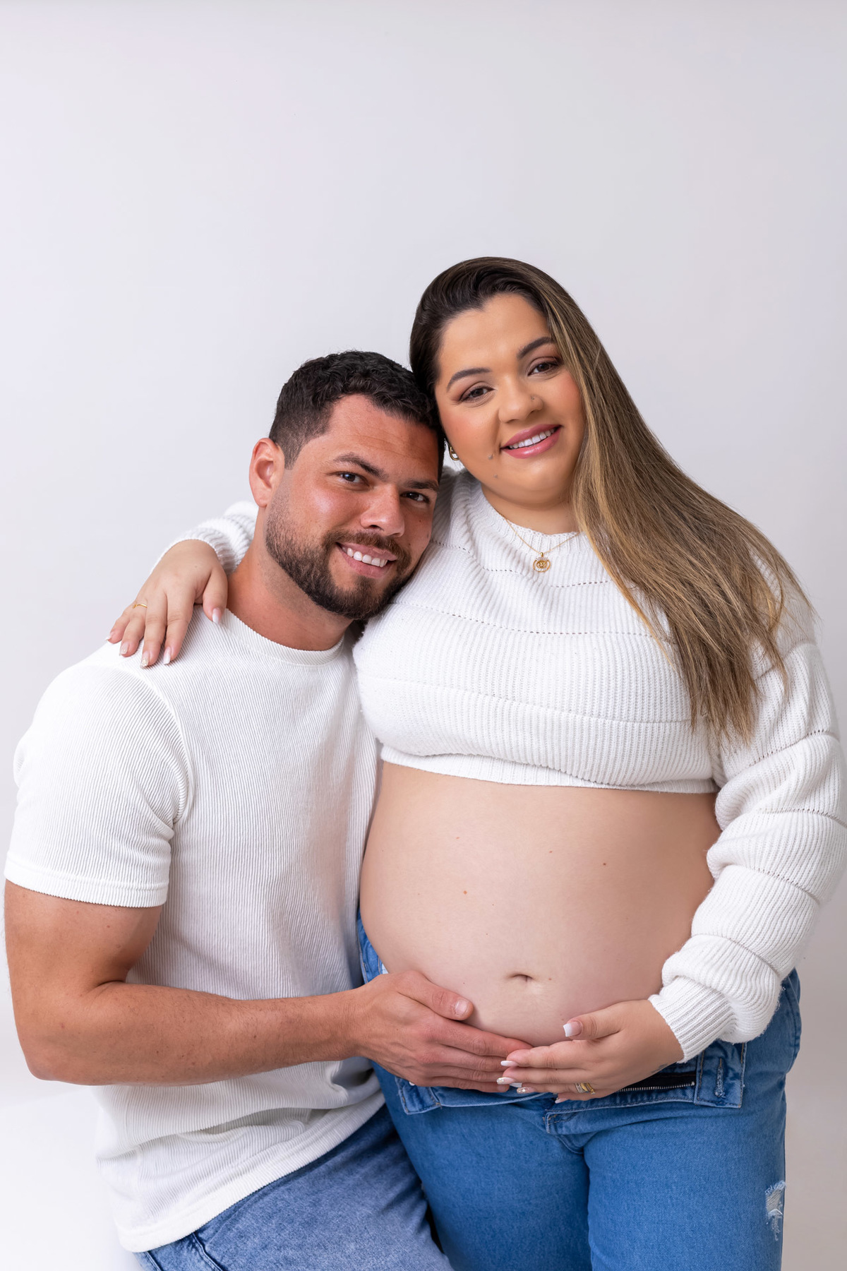 Ensaio gestante em estúdio realizado em Caraguatatuba | Gestante da Juliana