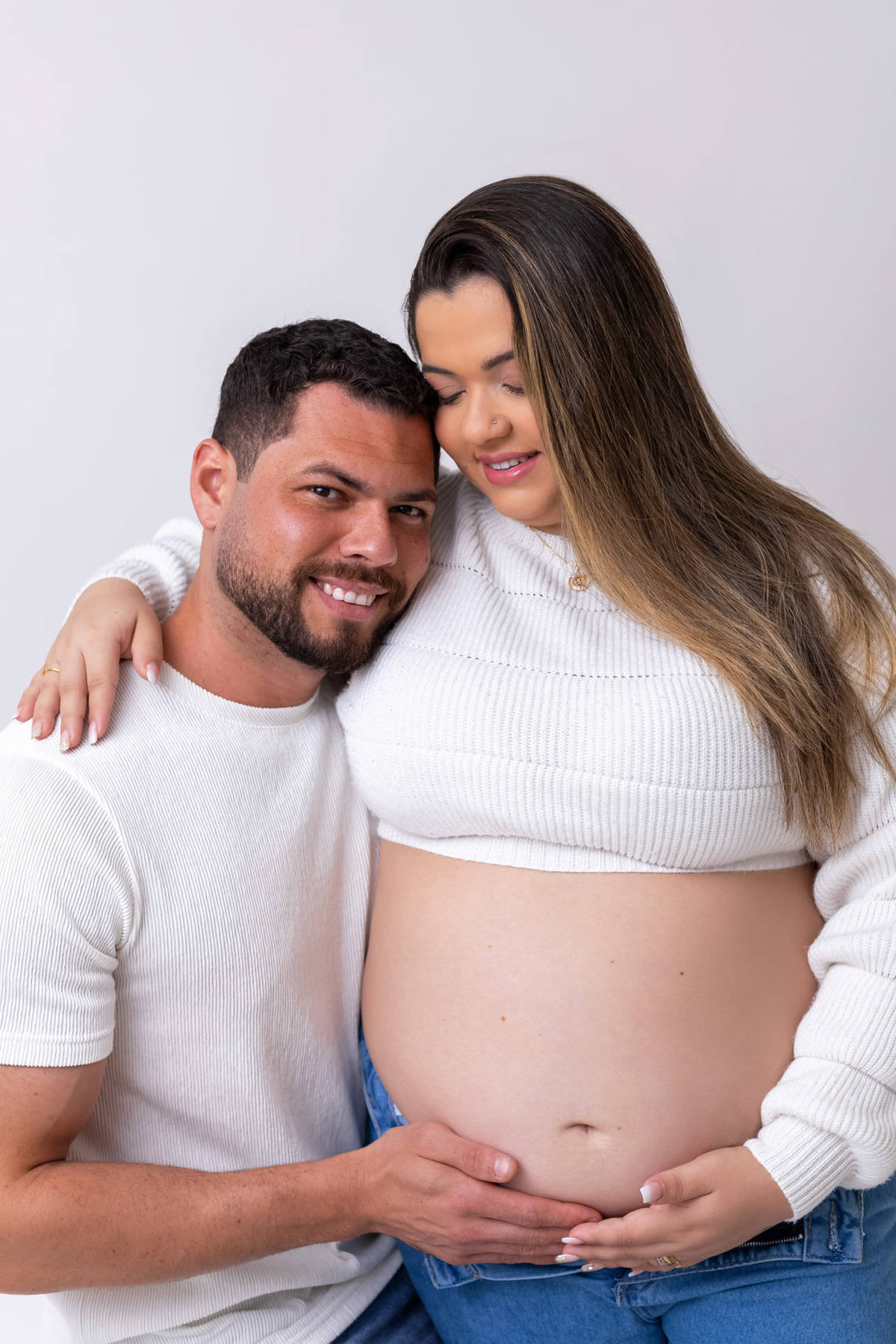 Ensaio gestante em estúdio realizado em Caraguatatuba | Gestante da Juliana