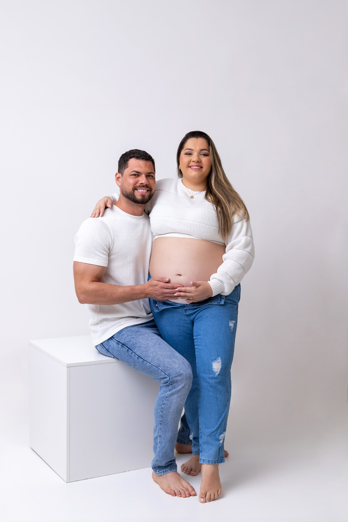 Ensaio gestante em estúdio realizado em Caraguatatuba | Gestante da Juliana