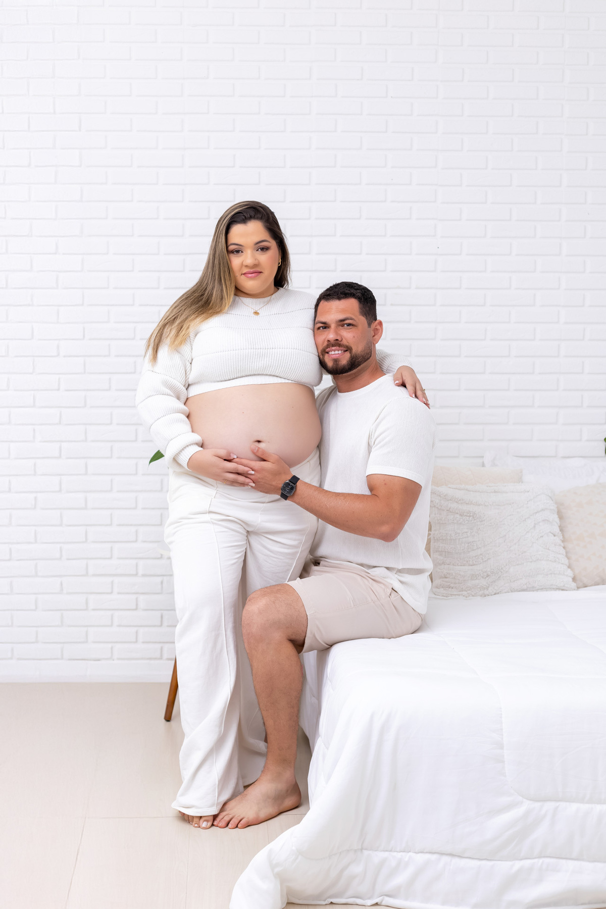 Ensaio gestante em estúdio realizado em Caraguatatuba | Gestante da Juliana