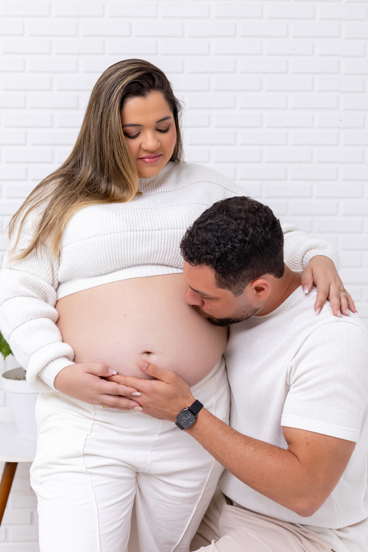 Ensaio gestante em estúdio realizado em Caraguatatuba | Gestante da Juliana