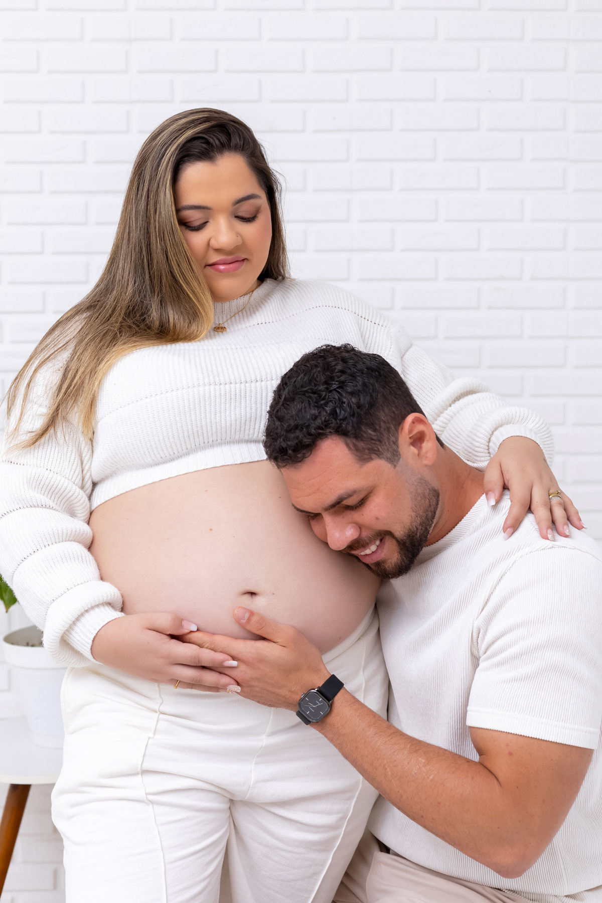 Ensaio gestante em estúdio realizado em Caraguatatuba | Gestante da Juliana