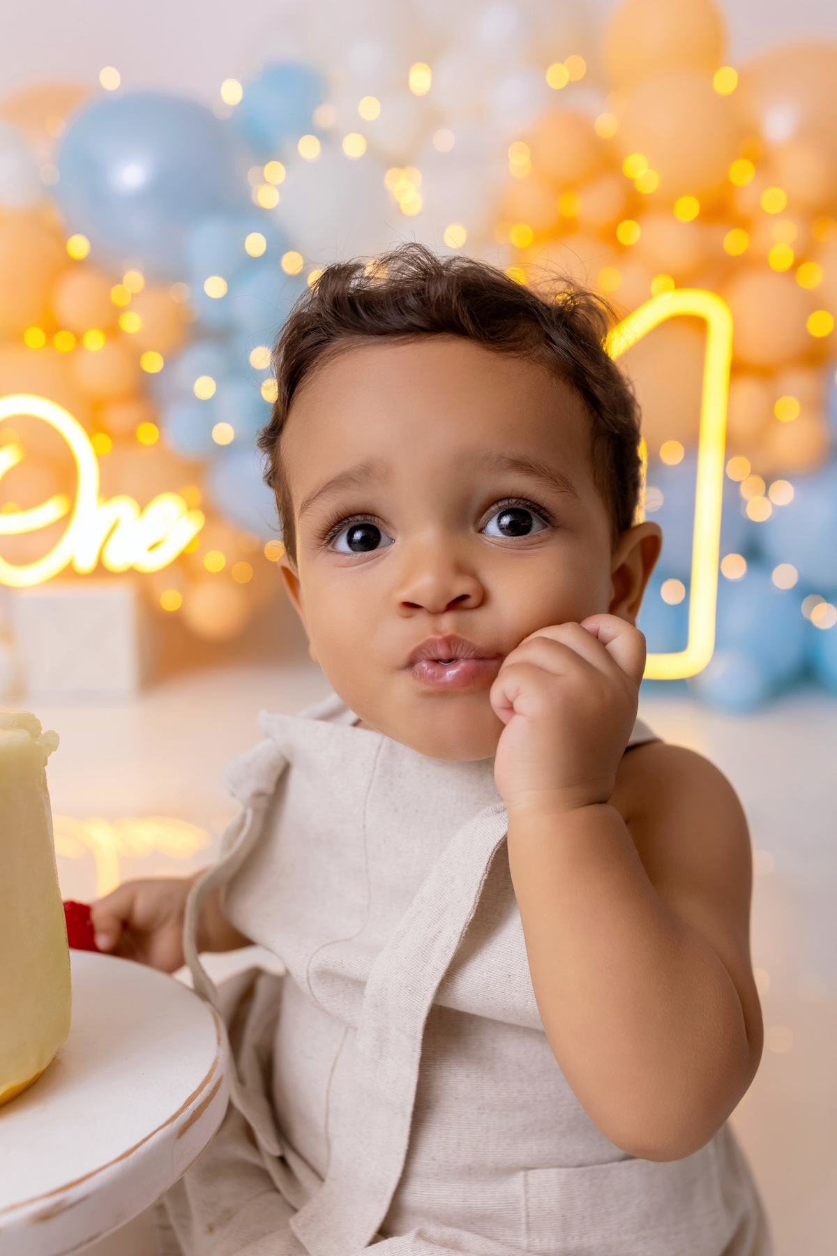 Ensaio de 1 Ano do Luiz com Bolo de Melão e Fotos em Família | On Click Fotografia