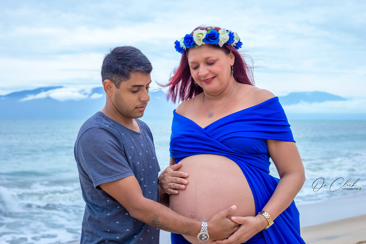 Ensaio Gestante - Caraguatatuba - Mamãe Tatiany - Praia da Martim de Sá - On Click Fotografia