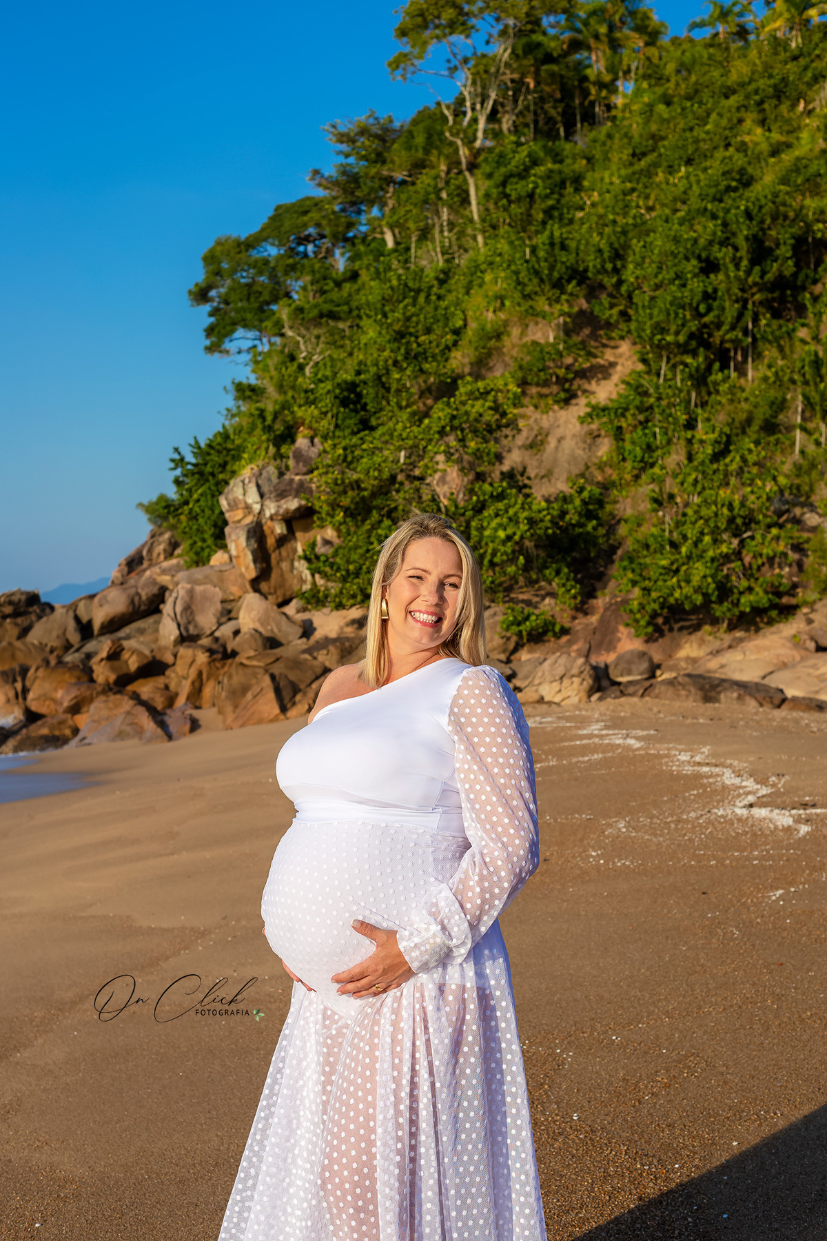 Ensaio Gestante - Caraguatatuba - Mamãe Juliana - Praia da Lagoa Azul / Caraguatatuba - On Click Fotografia