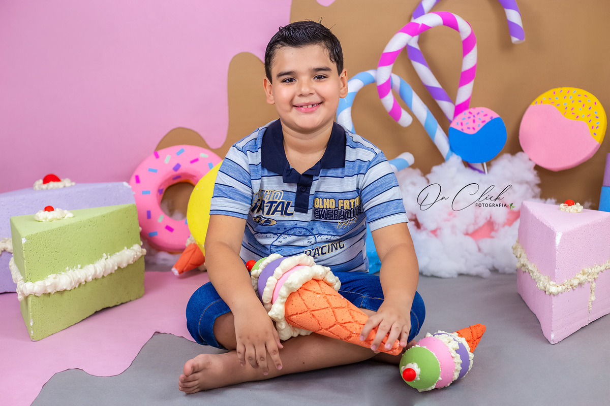Mundo doce - Mini Sessão Dia das Crianças - On Click Fotografia 