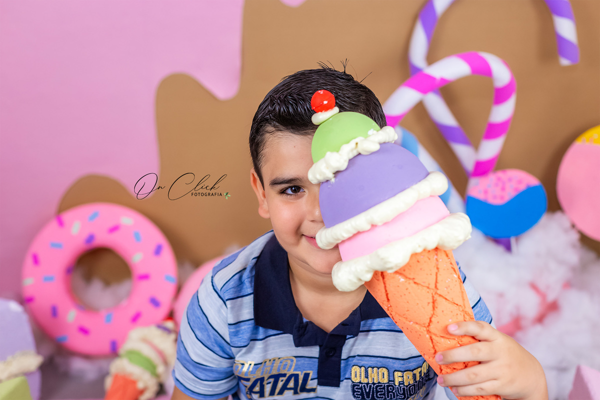 Mundo doce - Mini Sessão Dia das Crianças - On Click Fotografia 