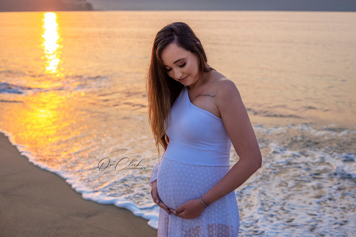 Ensaio Gestante - Caraguatatuba - Mamãe Bruna - Praia da Mococa  / Caraguatatuba - On Click Fotografia