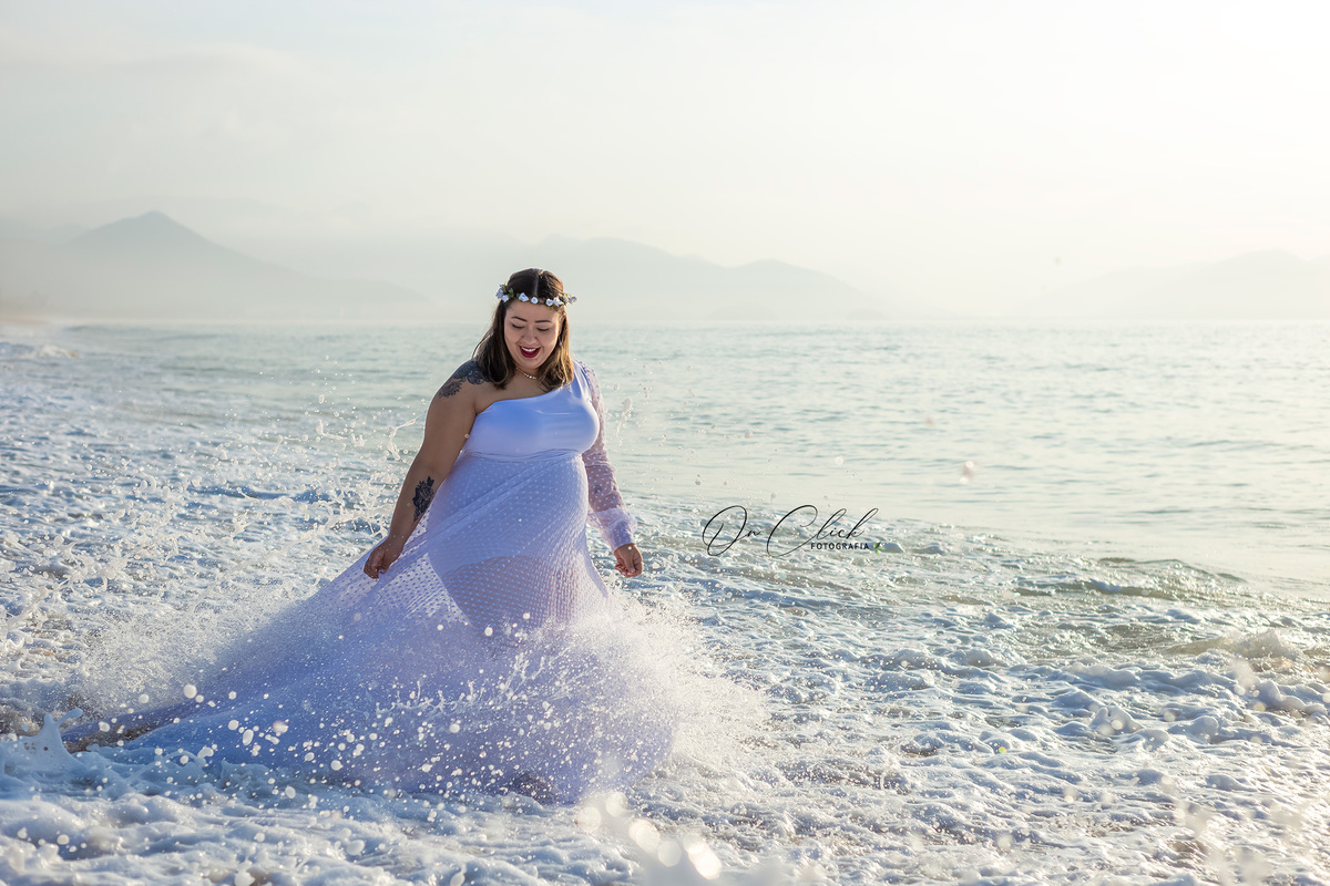 Ensaio Gestante - Caraguatatuba - Gestante Luana - Praia da Lagoa Azul / Caraguatatuba - On Click Fotografia