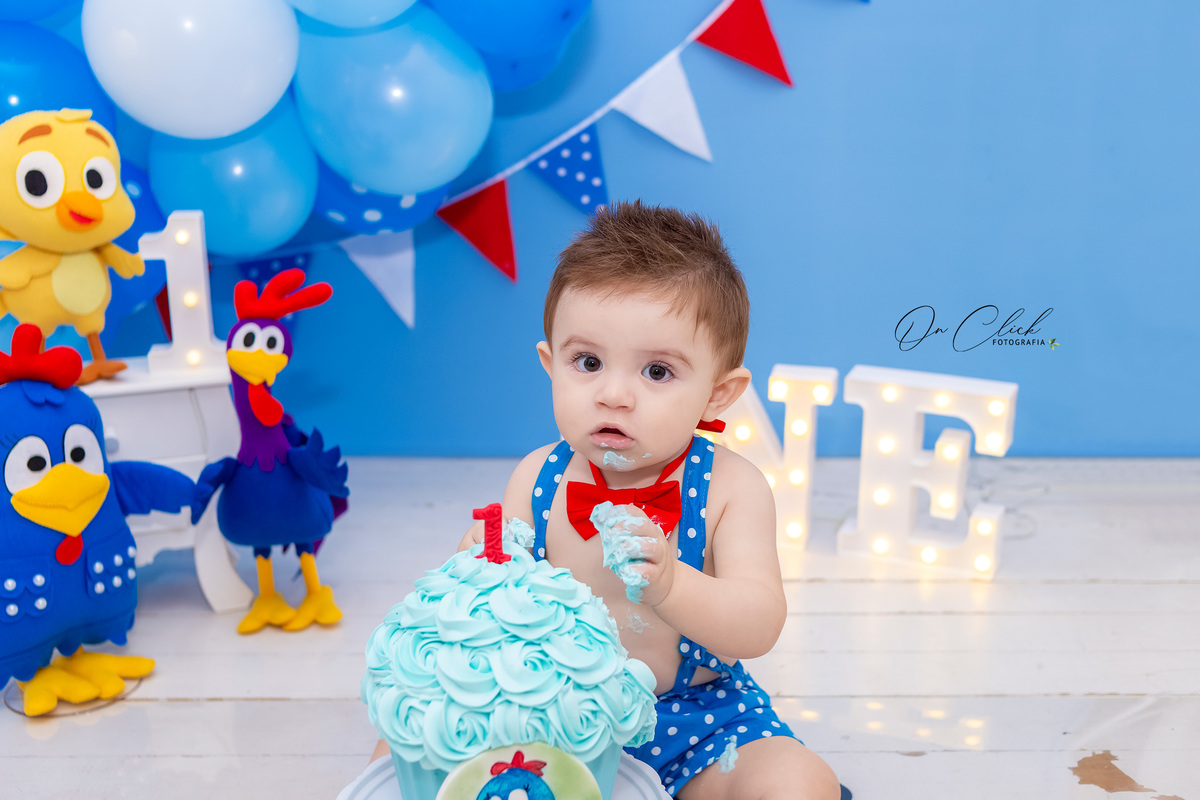 Smash the Cake Galinha Pintadinha - Álvaro - São José dos Campos - On Click Fotografia