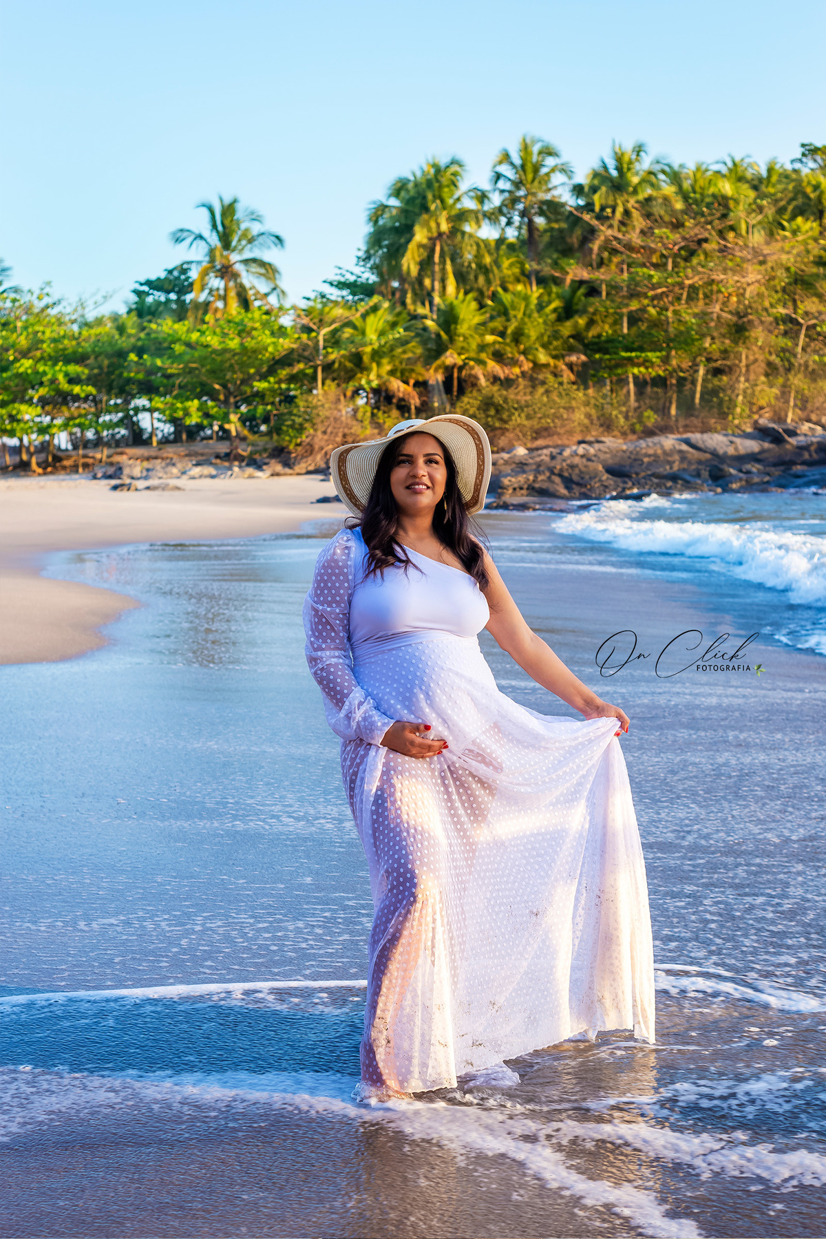 Ensaio Gestante - São Sebastião - Gestante Maiara - Praia das Calhetas / São Sebastião / SP - On Click Fotografia